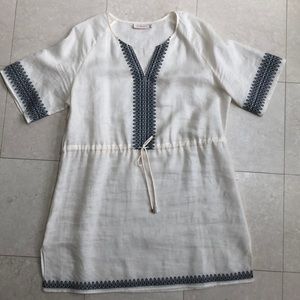 Tory Burch embroidered linen tunic